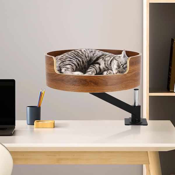 Adjustable Desk-Mounted Cat Lounge Bed