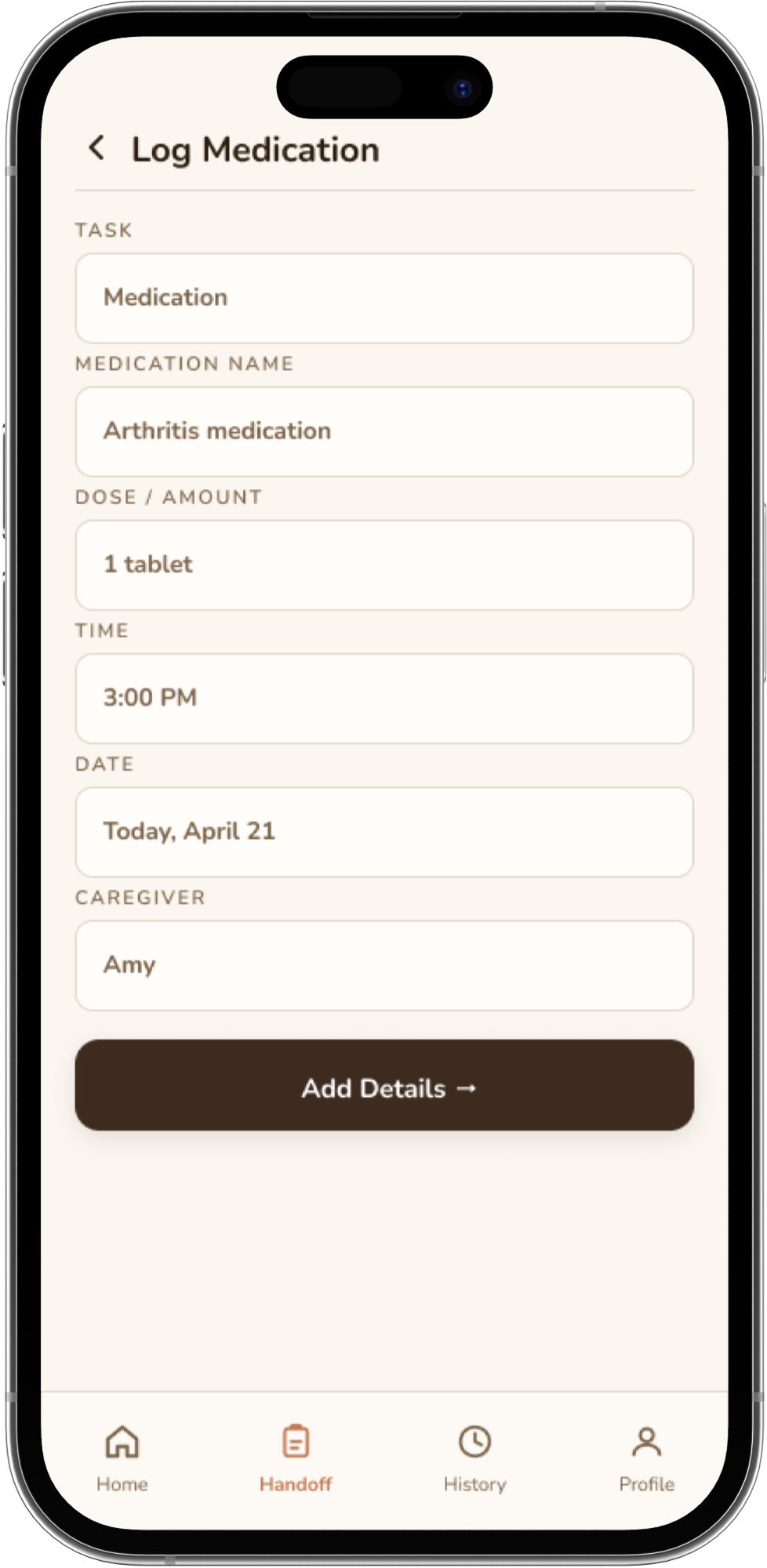 Medication flow screen 3