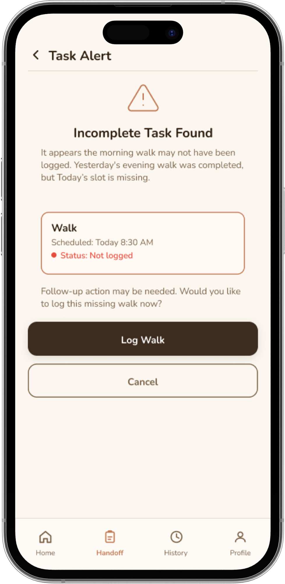 Walk flow screen 2